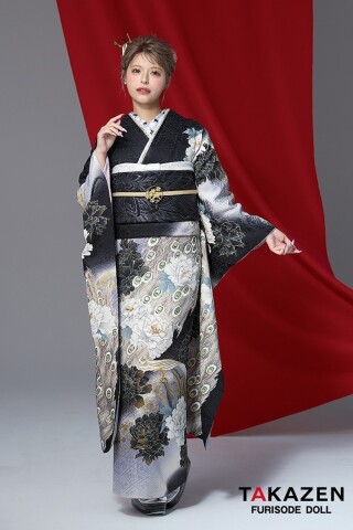 TAKAZENの振袖 /白色/黒色/クール/その他/ ジャパンモード 黒/グレー
