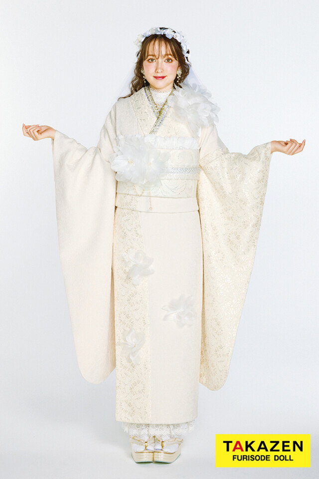 TAKAZENの振袖 /白色/エレガント/その他/ 最新作ヘップバーンシュシュ