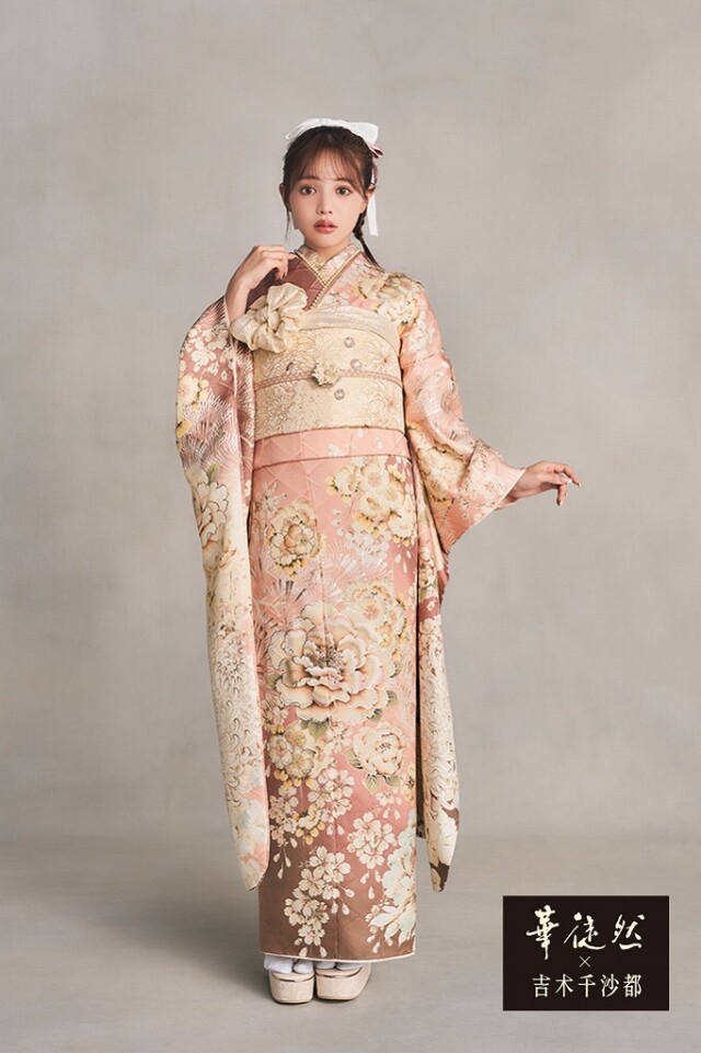 TAKAZENの振袖 /ピンク色/ベージュ色/古典/その他/ 華徒然×吉木千沙都