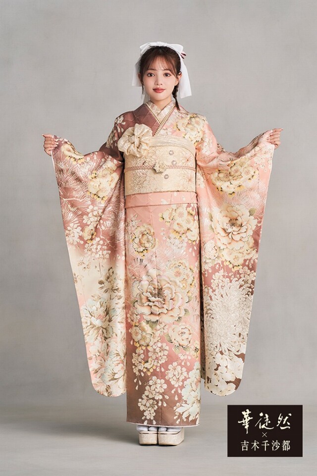 TAKAZENの振袖 /ピンク色/ベージュ色/古典/その他/ 華徒然×吉木千沙都