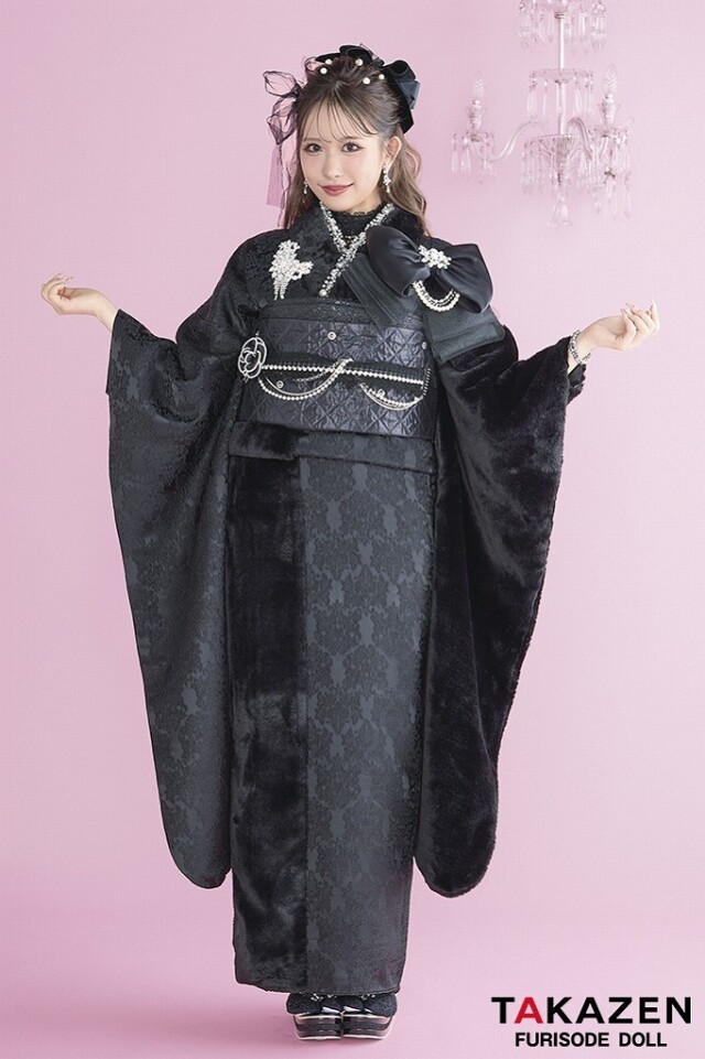 TAKAZENの振袖 /黒色/キュート/その他/ ヘップバーンシュシュ 黒