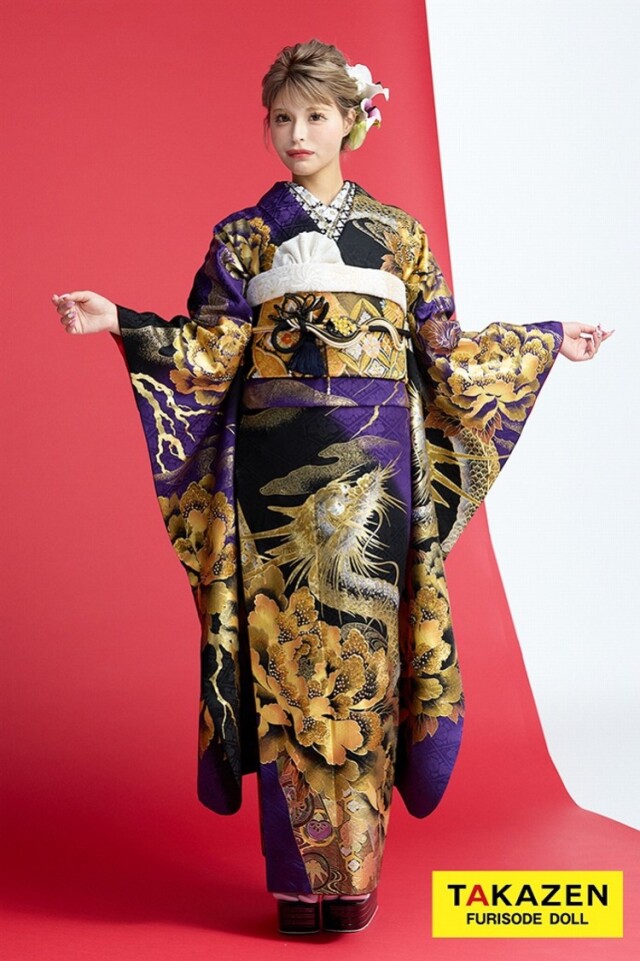 TAKAZENの振袖 /紫色/黒色/グラマラス/その他/ ジャパンモード 紫/黒