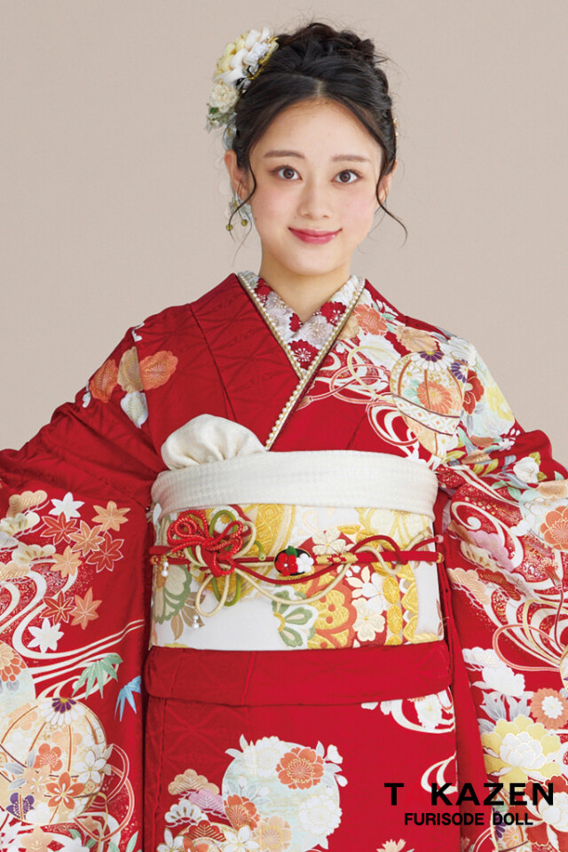 TAKAZENの振袖 /赤色/その他色/古典/花柄/ 最新作正統派古典 ピンク 鞠