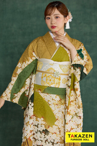 上腕二頭筋 (浅葱色 桜柄 振袖 身丈167) 上腕二頭筋 (浅葱色 桜柄 振袖