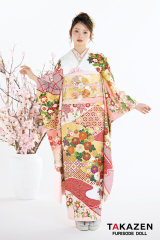 TAKAZENの振袖 /白色/その他色/古典/花柄/ 最高級古典柄振袖 吉澤織物