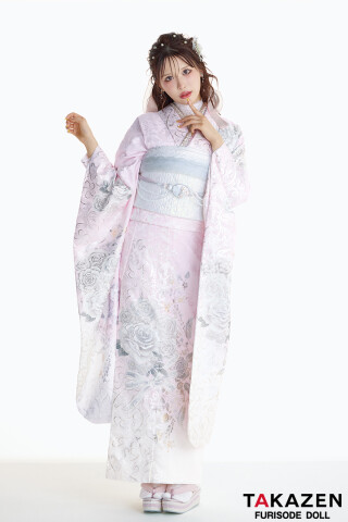 TAKAZENの振袖 /ピンク色/古典/桜柄/ 最新作高級古典 ピンク 桜柄 関芳