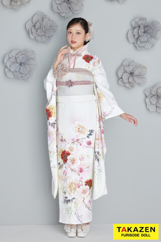 TAKAZENの振袖 /水色/古典/桜柄/ 最新作高級古典 水色 桜柄/鹿の子模様