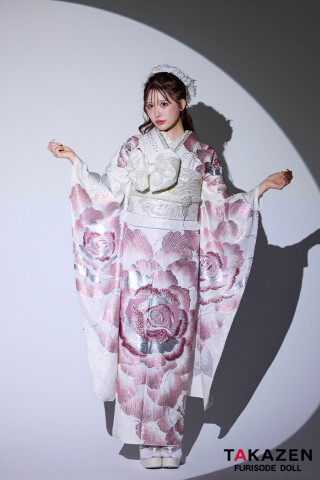 TAKAZENの振袖 /白色/ピンク色/グラマラス/その他/ 最新作モード 白