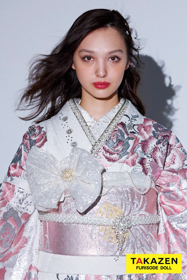 TAKAZENの振袖 /白色/ピンク色/グラマラス/その他/ 最新作モード 白