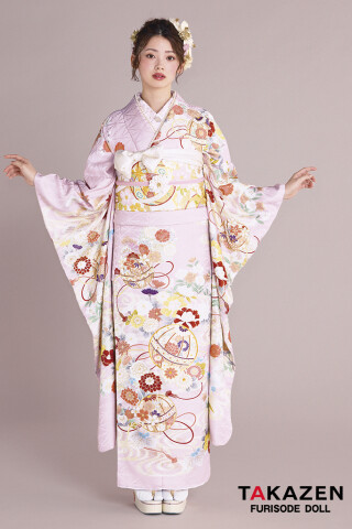 最新作正統派古典　ピンク　鞠柄/和柄　かわいい　はんなり　上品　きれいめ　王道　TAKAZENオリジナルカラー　南琴奈【通販可】27020