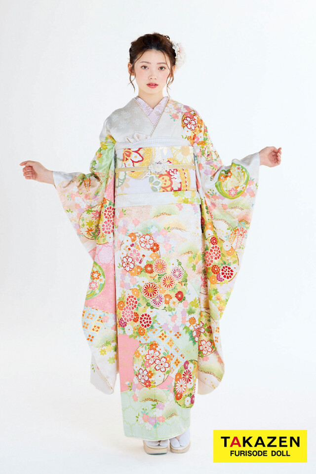 振袖セット 鹿子 白 緑 MH2502171 振袖セット 鹿子 白 緑 MH2502171