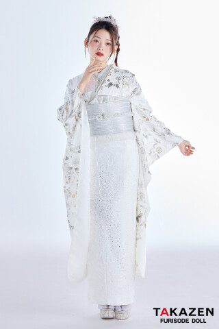 TAKAZENの振袖 /ピンク色/白色/古典/菊柄/ 最新作プレミアム古典