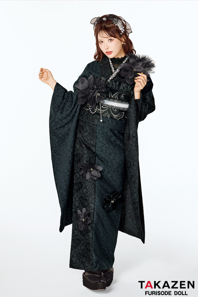 TAKAZENの振袖 /黒色/エレガント/その他/ 最新作ヘップバーンシュシュ