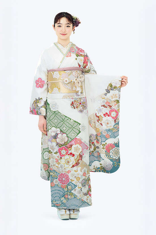 ふりそでMODE ウェディングボックスの振袖 /白色/エレガント/花柄