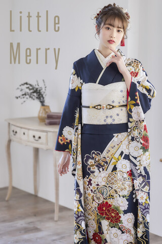 振袖/紺/古典/花/Little Merry　LM615の衣装画像3