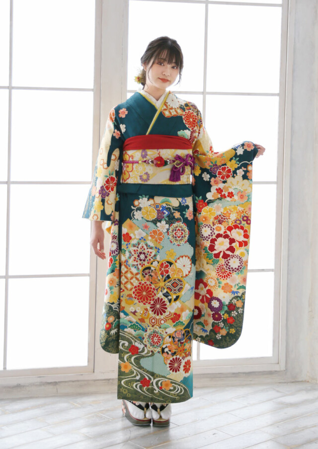 FURISODE ARCの振袖 /緑色/古典/花柄/ 18-0628 | My振袖