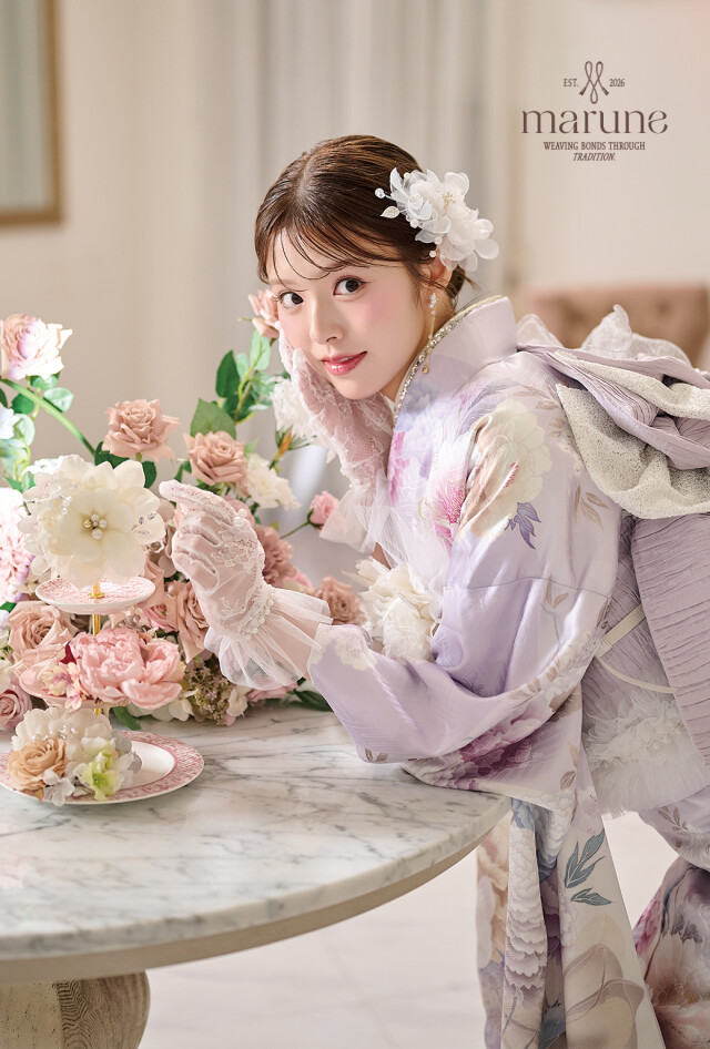 振袖1番館 スタジオB'Mの振袖 /紫色/古典/牡丹柄/ marune M-609 | My振袖