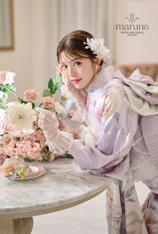 振袖1番館 スタジオB'Mの振袖 /紫色/古典/牡丹柄/ marune M-609 | My振袖