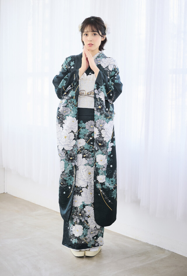 振袖1番館 スタジオB'Mの振袖 /緑色/エレガント/菊柄/ JM15 | My振袖