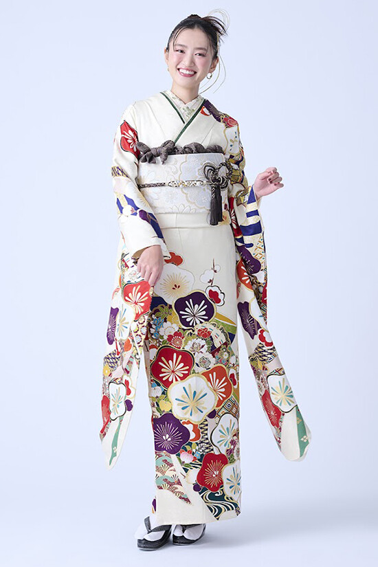 アイドルbyやまとの振袖 /白色/古典/梅柄/ idolbyyamato 振袖60017