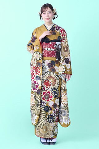 アイドルbyやまとの振袖 /オレンジ色/古典/花柄/ idolbyyamato 振袖