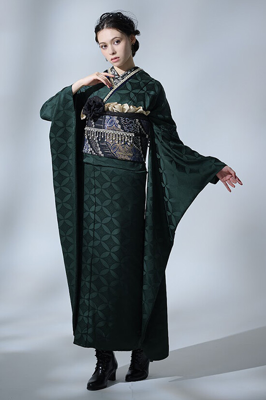 アイドルbyやまとの振袖 /緑色/クール/無地柄/ idolbyyamato 振袖88025