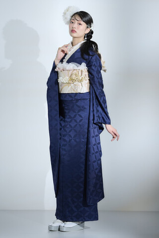 アイドルbyやまとの振袖 /青色/紺色/クール/無地柄/ idolbyyamato 振袖