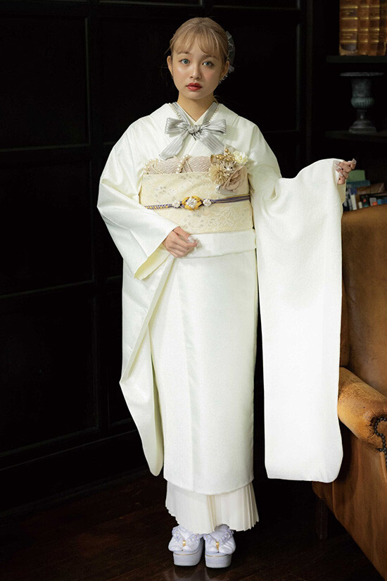 きもの濱田屋の振袖 /白色/キュート/無地柄/ FL-a107 | My振袖