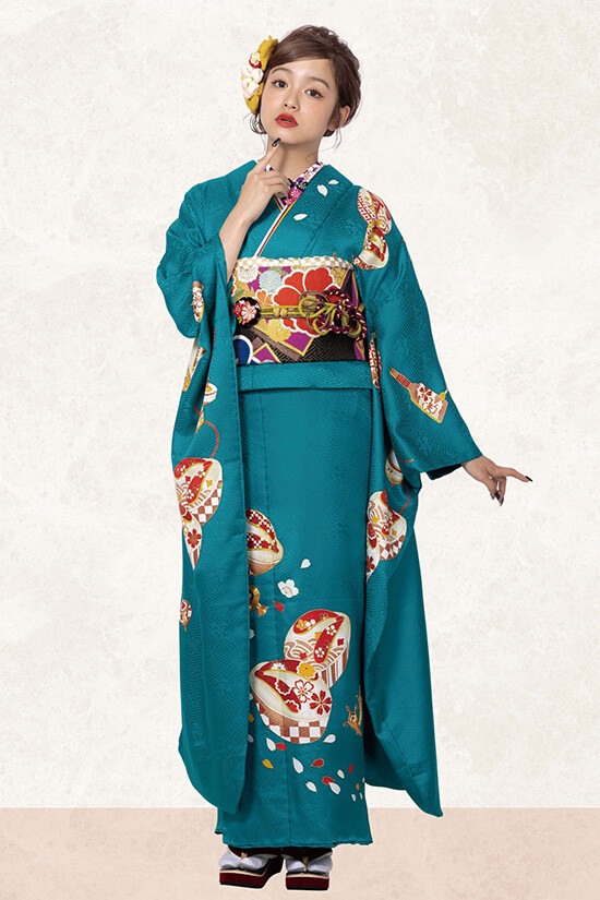 きもの濱田屋の振袖 /水色/緑色/レトロ/その他/ FL-a301 | My振袖