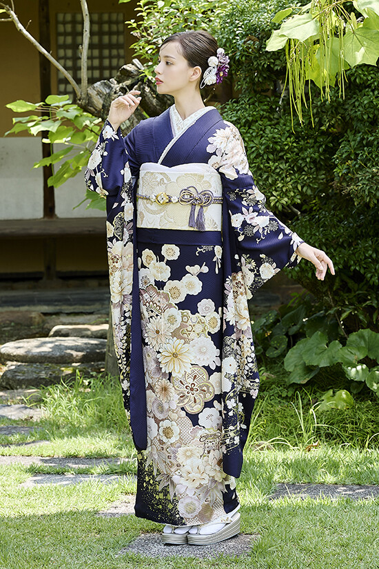 FURISODE LABの振袖 /紺色/古典/花柄/ 振袖 | My振袖