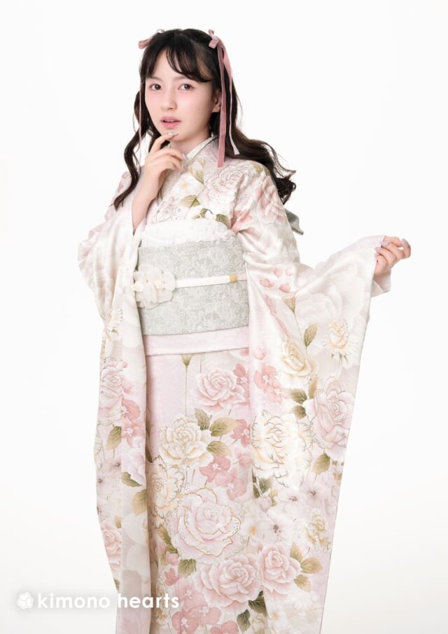 キモノハーツ／kimono heartsの振袖 /ピンク色/白色/キュート/花柄/ KH