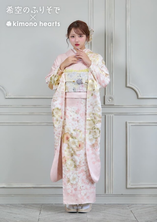 キモノハーツ／kimono heartsの振袖 /ピンク色/古典/桜柄/ SB-11 希空