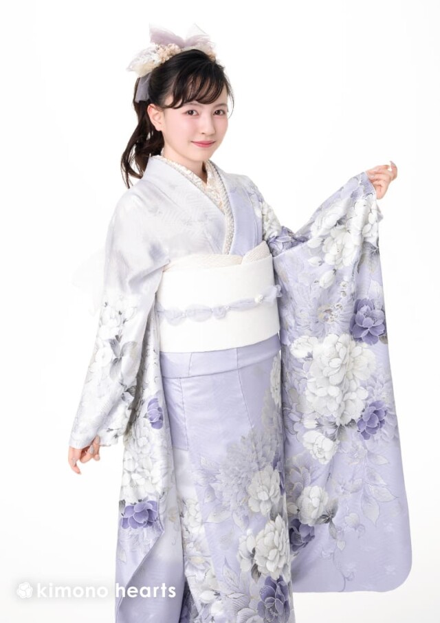 キモノハーツ／kimono heartsの振袖 /紫色/青色/キュート/牡丹柄/ KH