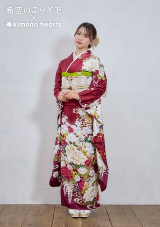 キモノハーツ／kimono heartsの振袖 /赤色/古典/花柄/ KH-576 希空の