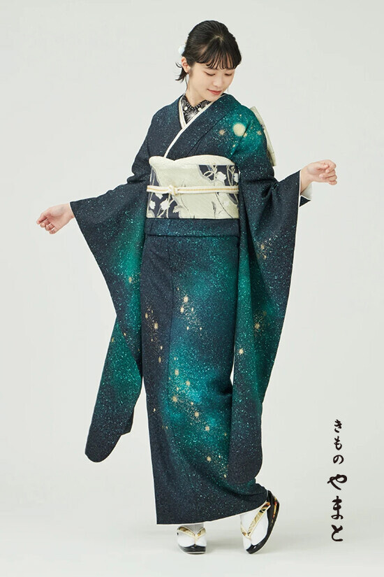 きものやまとの振袖 /緑色/クール/その他/ 振袖／夢瞬く日に／深緑