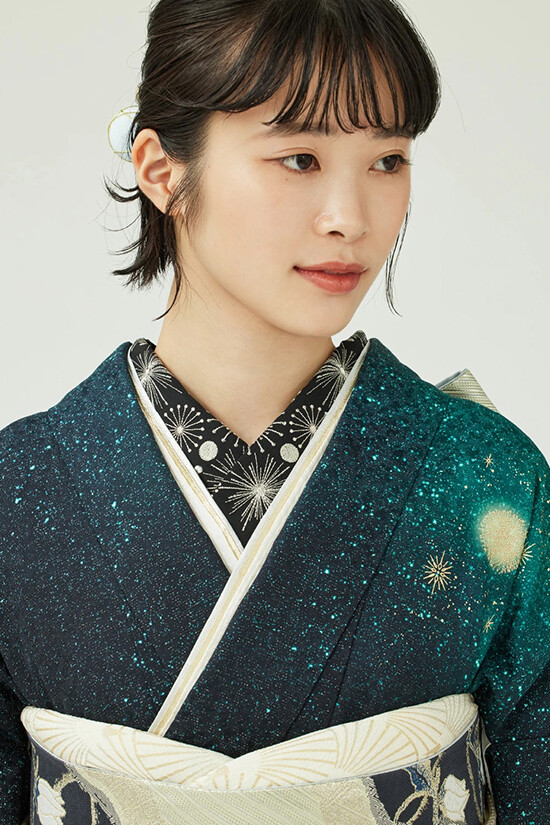 きものやまとの振袖 /緑色/クール/その他/ 振袖／夢瞬く日に／深緑