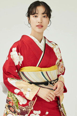 きものやまとの振袖 /赤色/古典/梅柄/ 振袖／幸梅／赤 | My振袖