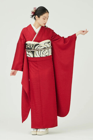 新品　振袖フルセット　えんじ　無地振袖 楽天市場】【レンタル】振袖 レンタル 成人式 振袖 フルセット