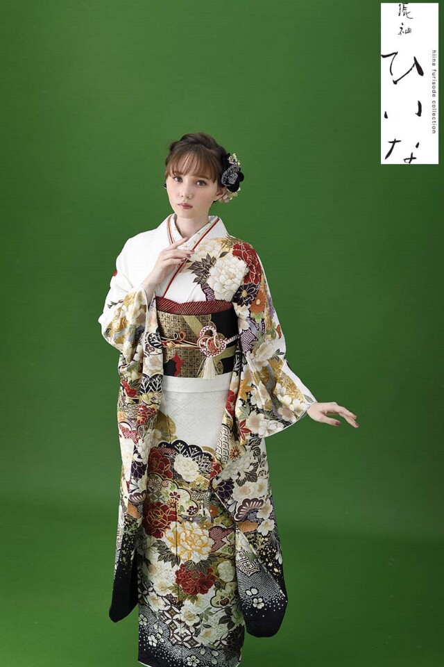 振袖 きものこまやの振袖 /白色/赤色/古典/牡丹柄/ ひいな | My振袖