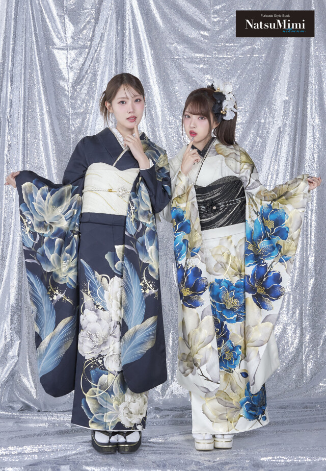 振袖 きものこまやの振袖 /白色/青色/エレガント/牡丹柄/ NatsuMimi