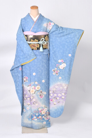 振袖（水色・桜）【商品番号：y-fr405】_振袖_71911