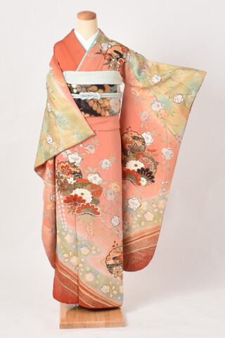 振袖（サーモンピンク・雪輪・花）【商品番号：y-fr420】_振袖_72036