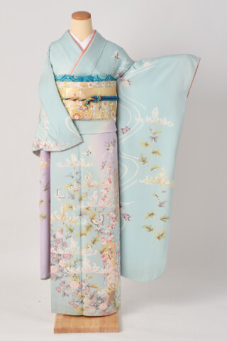 振袖（淡いブルーの地に菊の花）【商品番号：y-fr444】_振袖_72076