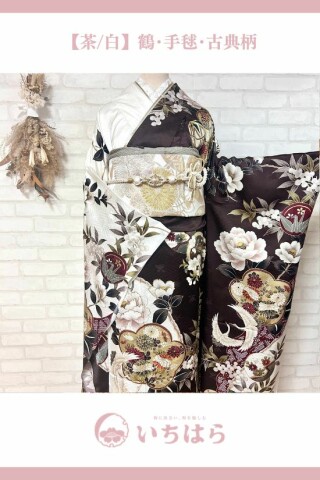 新入荷｜令和×古典｜トレンドカラー｜鶴_振袖_99640