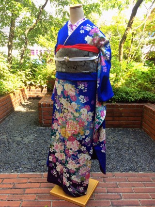 青ラメ 桜 牡丹_振袖_38566