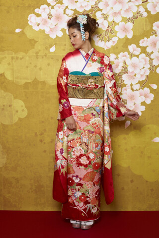 biwa桜 | 近江八幡店 | Princess Furisodeの振袖 /赤色/古典/花