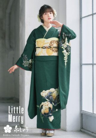美しいきもの 糸しょうの振袖 /黄色/茶色/クール/波柄/ 2022年 新柄 ...