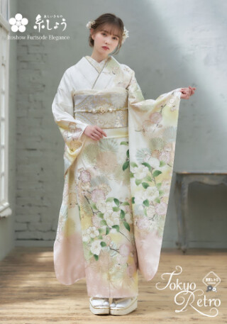 振袖専門店 いちのやの振袖 /白色/シルバー色/グラマラス/華籠柄/ ゆう