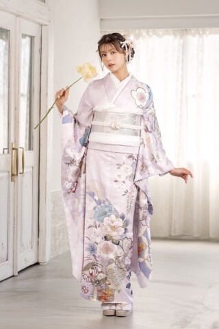 振袖専門店あかねの振袖 /水色/青色/レトロ/花柄/ レトロモダン | My振袖