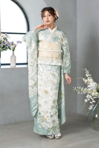 振袖専門店あかねの振袖 /赤色/白色/古典/桜柄/ 桶絞り京友禅振袖 | My振袖